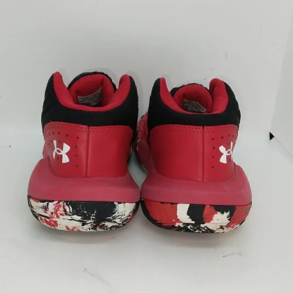 Under Armour Jet 21 Boys Pre-owned Red/Black Basketball Sneakers - sz. 5 1/2Y